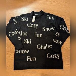 Reitmans Ski Sweater Black Size XS NWT